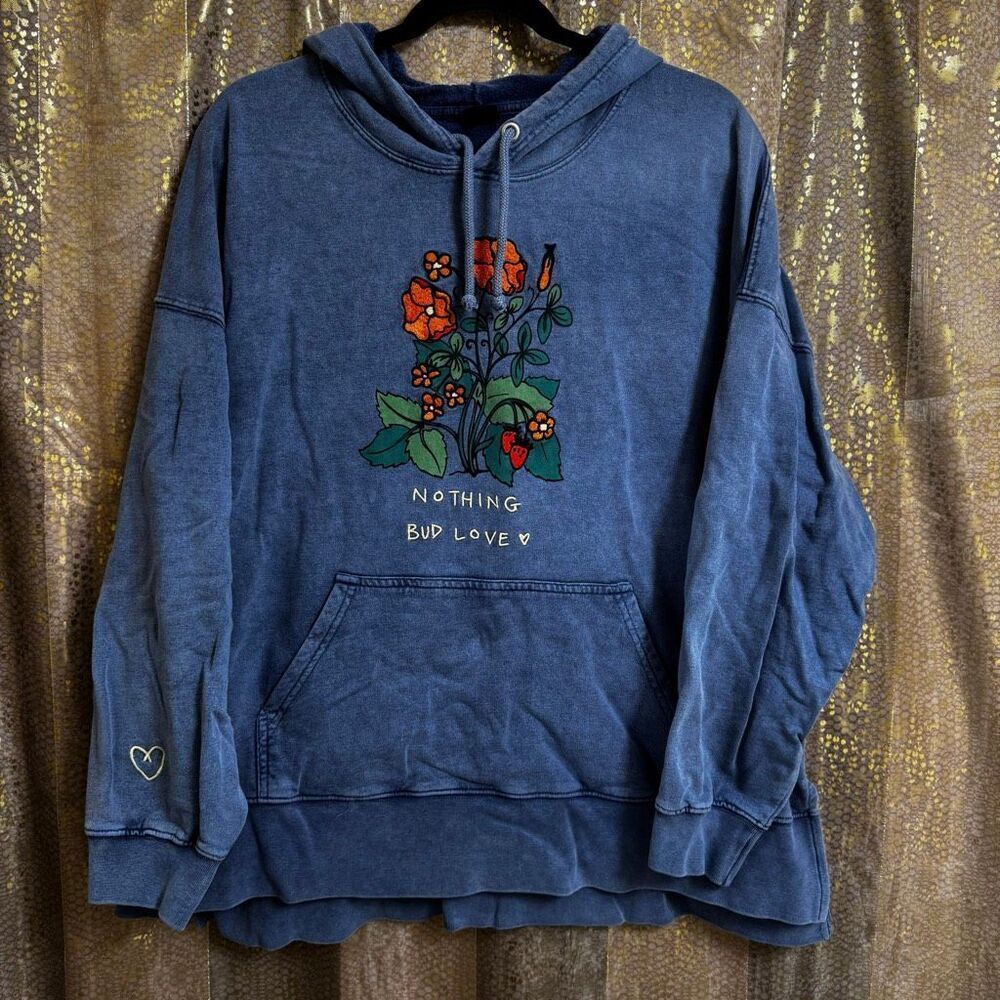 Urban Outfitters Nothing Bud Love Oversized Blue Hoodie Sweater M/L